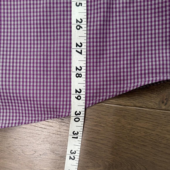 Eddie Bauer Purple Checkered Men's Shirt Wrinkle Resistent - Picture 4 of 10